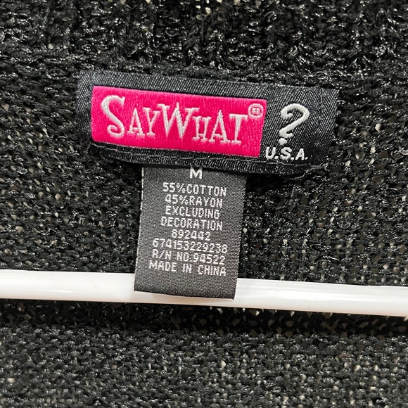 Say What? Black Short Sleeve Sparkle Knit Cardigan - Picture 6 of 6